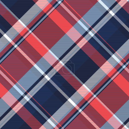 Sketching pattern seamless texture, yard check vector plaid. Tech textile tartan background fabric in blue and red color.