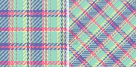 Vector tartan texture of seamless background textile with a check pattern plaid fabric. Set in happy colours. Ribbon craft ideas.