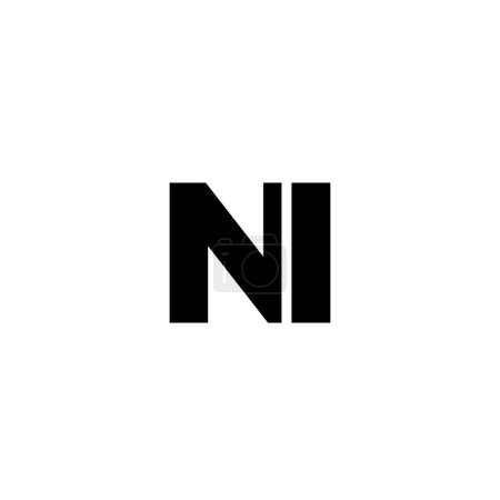 Trendige Buchstaben N und I, Design-Vorlage für das NI-Logo. Minimaler Monogramm-Initial-Logotyp für die Unternehmensidentität.