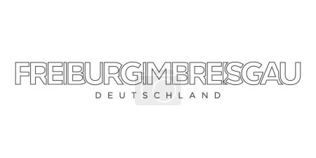 Freiburg im Breisgau Deutschland, modernes und kreatives Vektorillustrationsdesign mit der Stadt Deutschland für Reisebanner, Plakate, Web und Postkarten.