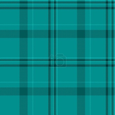 Golf check texture plaid, package textile pattern seamless. Victorian vector tartan fabric background in dark cyan and teal colors.