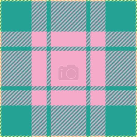 Illustration for Tooth check textile plaid, knot tartan vector fabric. Blanket seamless background texture pattern in teal and pink colors. - Royalty Free Image