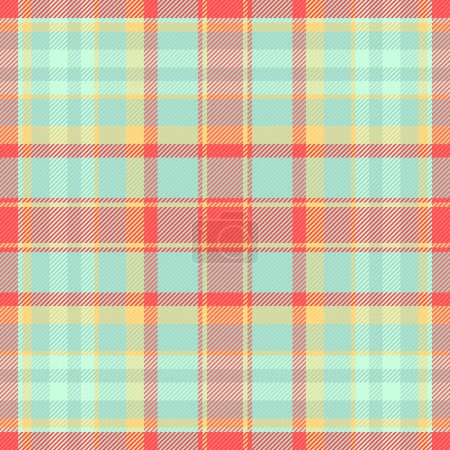 Tartan texture pattern of textile check background with a vector plaid seamless fabric in light and red colors.