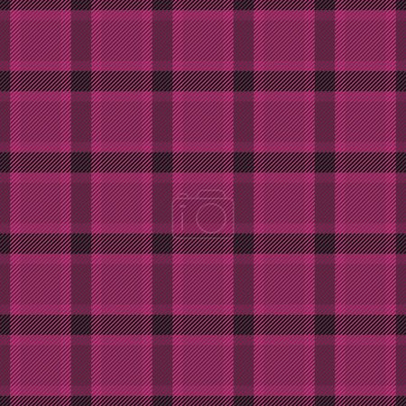 Illustration for Copy space plaid background textile, diagonal tartan seamless vector. 1950s check texture pattern fabric in pink and black color. - Royalty Free Image