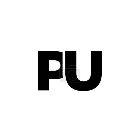 Trendy letter P and U, PU logo design template. Minimal monogram initial based logotype for company identity.