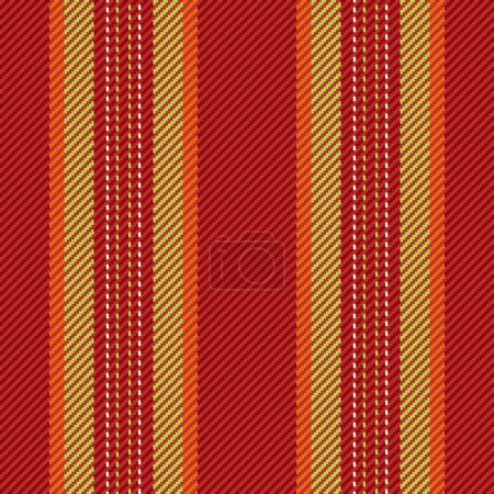 Vertical texture pattern of textile fabric seamless with a background vector stripe lines in red and lime colors.