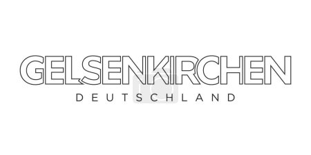 Gelsenkirchen Deutschland, modern and creative vector illustration design featuring the city of Germany for travel banners, posters, web, and postcards.