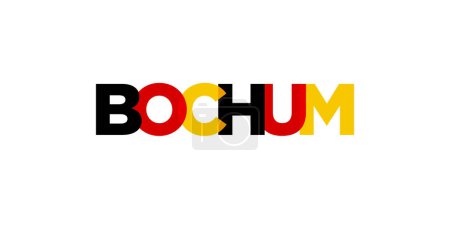 Bochum Deutschland, diseño de ilustración vectorial moderno y creativo con la ciudad de Alemania para pancartas de viaje, carteles, web y postales.