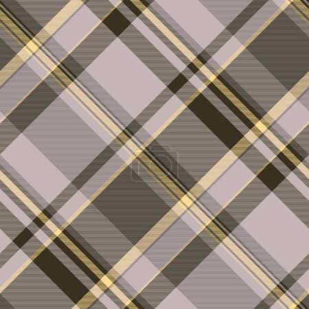 Illustration for Tailor background seamless check, 1960s plaid textile texture. Tradition pattern vector fabric tartan in grey and dark colors. - Royalty Free Image