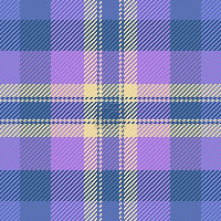 October fabric background textile, luxurious tartan texture check. Collection plaid vector seamless pattern in blue and violet color.