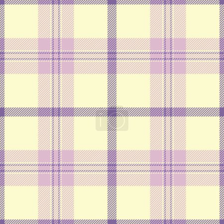 Costume check background texture, choice vector fabric tartan. Rest textile plaid seamless pattern in lemon chiffon and light colors.