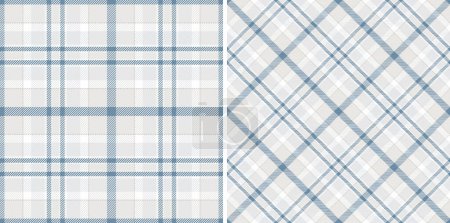 Illustration for Check fabric tartan of pattern seamless plaid with a textile background vector texture. Set in stylish colours. Fashion repeat patterns in clothing. - Royalty Free Image