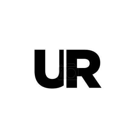 Lettre tendance U et R, modèle de conception de logo UR. Logotype initial à base de monogramme minimal pour l'identité de l'entreprise.