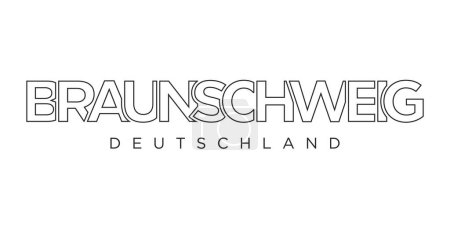 Braunschweig Deutschland, modern and creative vector illustration design featuring the city of Germany for travel banners, posters, web, and postcards.