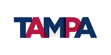Illustration for Tampa, Florida, USA typography slogan design. America logo with graphic city lettering for print and web products. - Royalty Free Image