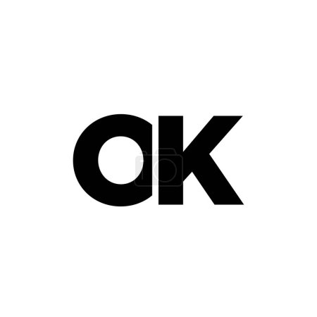 Lettre tendance O et K, OK modèle de conception de logo. Logotype initial à base de monogramme minimal pour l'identité de l'entreprise.