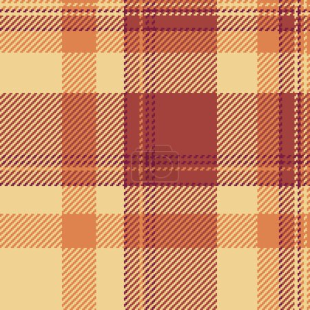Illustration for Marriage seamless plaid check, britain tartan pattern textile. Ceremony fabric background texture vector in amber and red colors. - Royalty Free Image