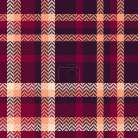 Illustration for Scenery seamless textile plaid, outside vector pattern texture. Graph background check fabric tartan in dark and pink colors. - Royalty Free Image