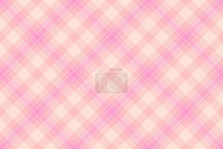 Ilustración de Tela de azulejo tartán cheque, textura de acción de gracias a cuadros sin costura. Volumen de fondo vector patrón textil en color rosa y claro. - Imagen libre de derechos