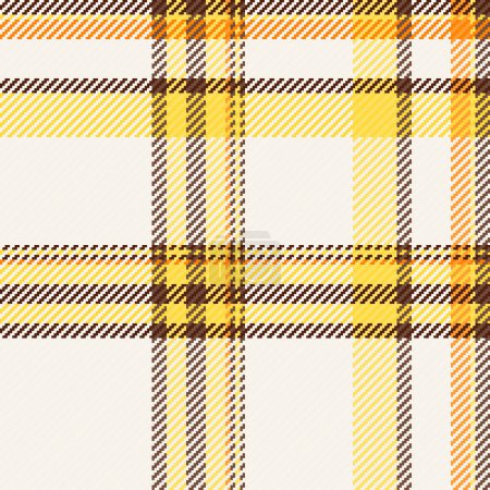 Illustration for Sketching check plaid fabric, halftone vector background tartan. Rural seamless pattern texture textile in white and linen color. - Royalty Free Image
