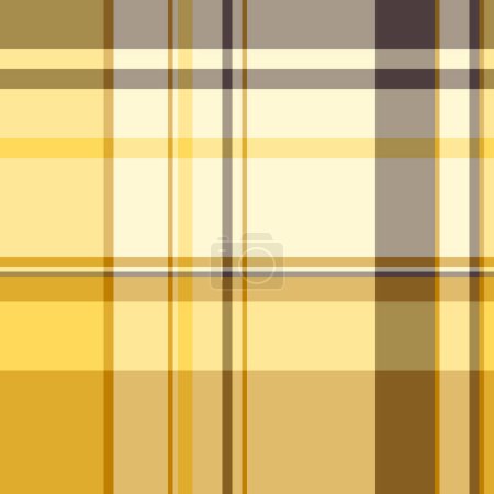 Illustration for Tartan textile texture of background pattern vector with a check plaid fabric seamless in amber and yellow colors. - Royalty Free Image