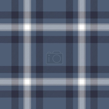 Track background fabric plaid, checking textile check vector. Template texture pattern tartan seamless in blue and dark colors.