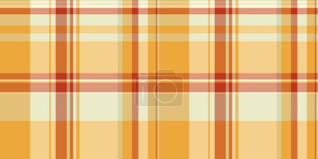 Illustration for King tartan seamless fabric, vertical texture background vector. Linen pattern check plaid textile in amber and orange color. - Royalty Free Image