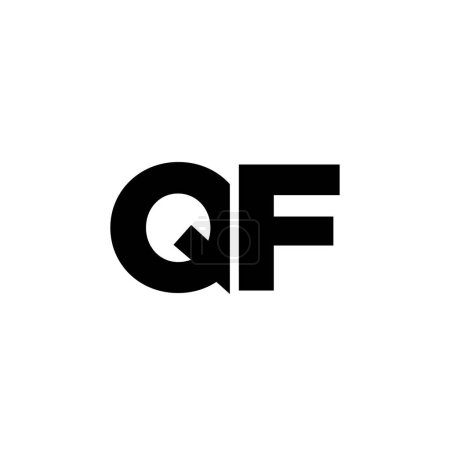 Trendy letter Q and F, QF logo design template. Minimal monogram initial based logotype for company identity.