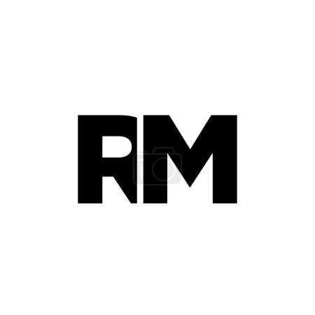 Trendy letter R and M, RM logo design template. Minimal monogram initial based logotype for company identity.