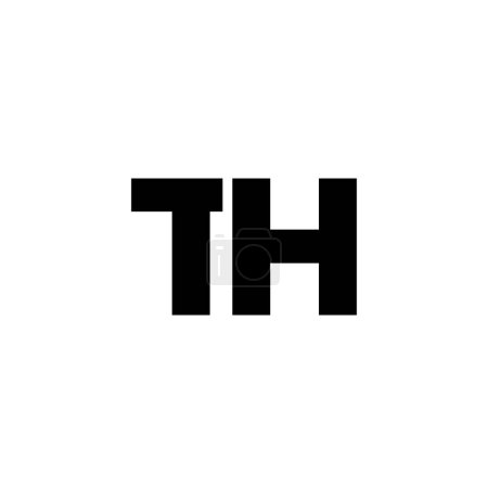 Téléchargez les illustrations : Lettre tendance T et H, modèle de conception de logo TH. Logotype initial à base de monogramme minimal pour l'identité de l'entreprise. - en licence libre de droit