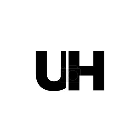 Lettre tendance U et H, modèle de conception de logo UH. Logotype initial à base de monogramme minimal pour l'identité de l'entreprise.