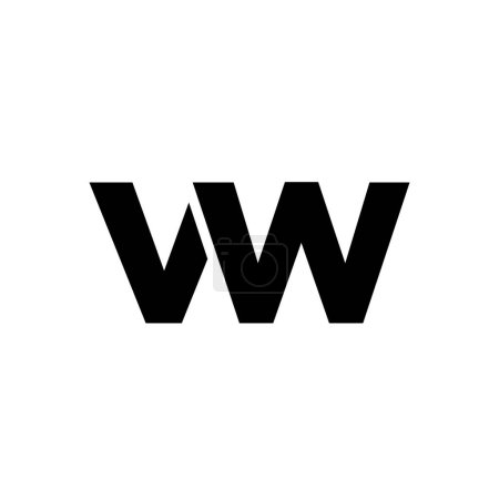 Trendy letter V and W, VW logo design template. Minimal monogram initial based logotype for company identity.