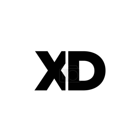 Ilustración de Letra de moda X y D, plantilla de diseño de logotipo XD. Logotipo inicial monograma mínimo basado en la identidad de la empresa. - Imagen libre de derechos