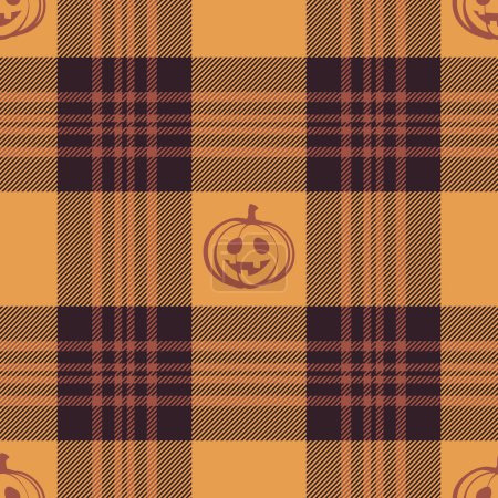 Halloween seamless background with pumpkin for textile fabric design, wrapping paper, website wallpapers, textiles, wallpaper and apparel in vector.