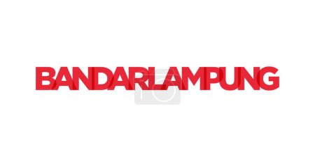 Bandung in the Indonesia emblem for print and web. Design features geometric style, vector illustration with bold typography in modern font. Graphic slogan lettering isolated on white background.