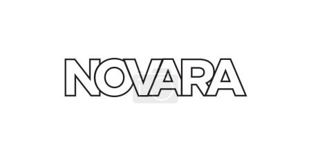 Illustration for Novara in the Italia emblem for print and web. Design features geometric style, vector illustration with bold typography in modern font. Graphic slogan lettering isolated on white background. - Royalty Free Image