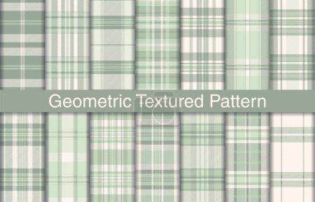 Illustration for Geometric plaid collection, textile design, checkered fabric pattern for shirt, dress, suit, wrapping paper print, invitation and gift card. - Royalty Free Image