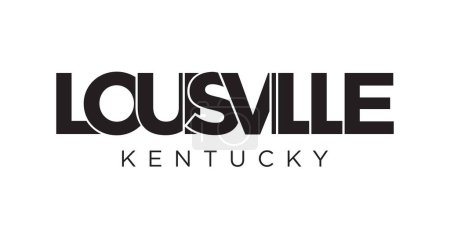 Louisville, Kentucky, USA typography slogan design. America logo with graphic city lettering for print and web products.