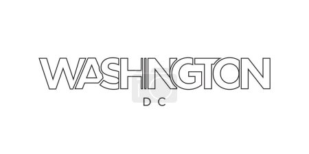 Illustration for Washington, DC, USA typography slogan design. America logo with graphic city lettering for print and web products. - Royalty Free Image