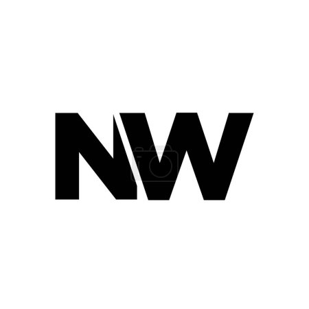 Trendige Buchstaben N und W, NW-Logo-Design-Vorlage. Minimaler Monogramm-Initial-Logotyp für die Unternehmensidentität.