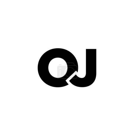 Lettre tendance O et J, modèle de conception de logo JO. Logotype initial à base de monogramme minimal pour l'identité de l'entreprise.