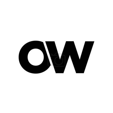 Trendy letter O and W, OW logo design template. Minimal monogram initial based logotype for company identity.