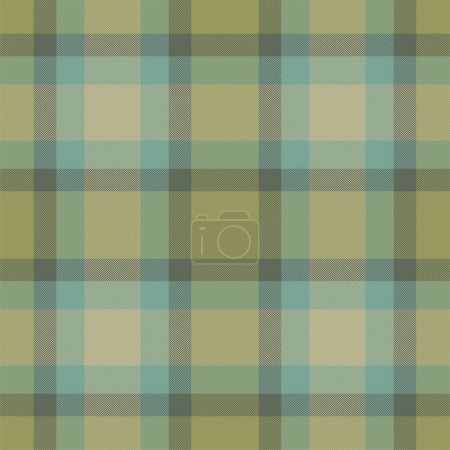 Plaid seamless pattern in green. Check fabric texture. Vector textile print design.