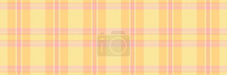 Illustration for Overlayed fabric texture background, majestic pattern tartan check. Installing plaid vector textile seamless in amber and yellow color. - Royalty Free Image