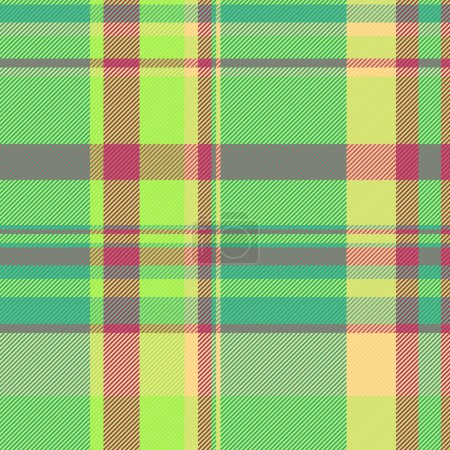 Illustration for Creative seamless fabric pattern, curtain textile background vector. Suite tartan plaid check texture in mint and green color. - Royalty Free Image