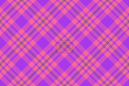 Textile fabric background of tartan vector plaid with a pattern texture seamless check in violet and pink colors.