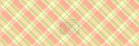 Textured plaid pattern fabric, festive texture tartan vector. Shabby check background seamless textile in light and amber color.