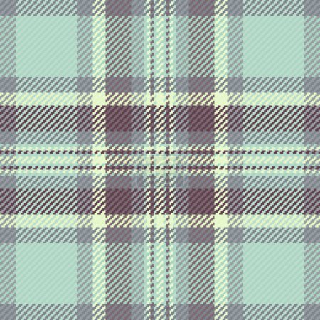 Illustration for Graphical seamless check tartan, vertical vector textile fabric. Hippy texture background plaid pattern in light and pastel color. - Royalty Free Image