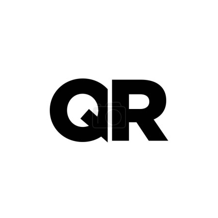 Trendy letter Q and R, QR logo design template. Minimal monogram initial based logotype for company identity.