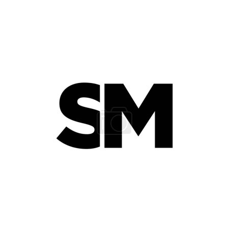 Ilustración de Letra de moda S y M, plantilla de diseño de logotipo SM. Logotipo inicial monograma mínimo basado en la identidad de la empresa. - Imagen libre de derechos